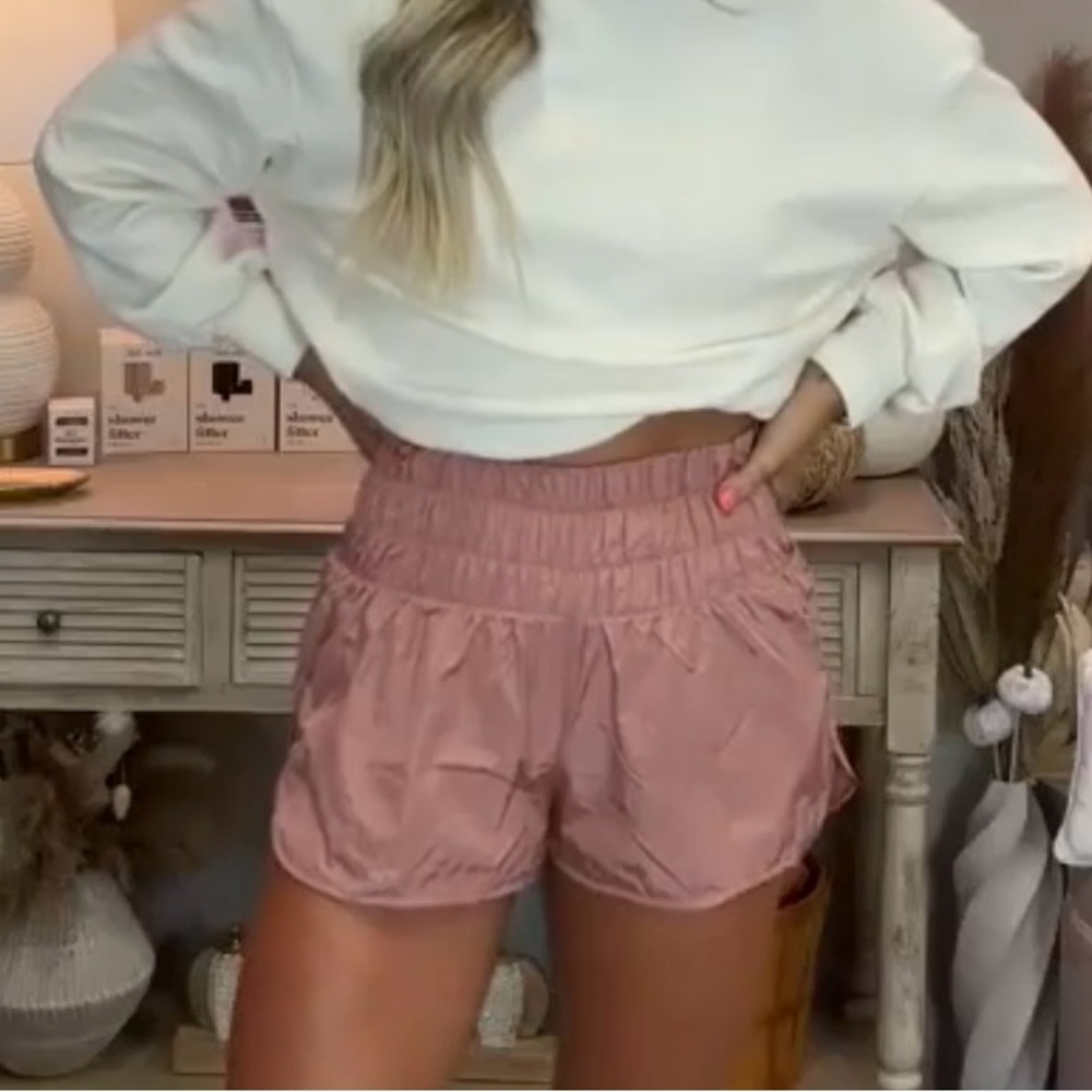 Women's Clay Color Athletic Shorts - Picture 4 of 5